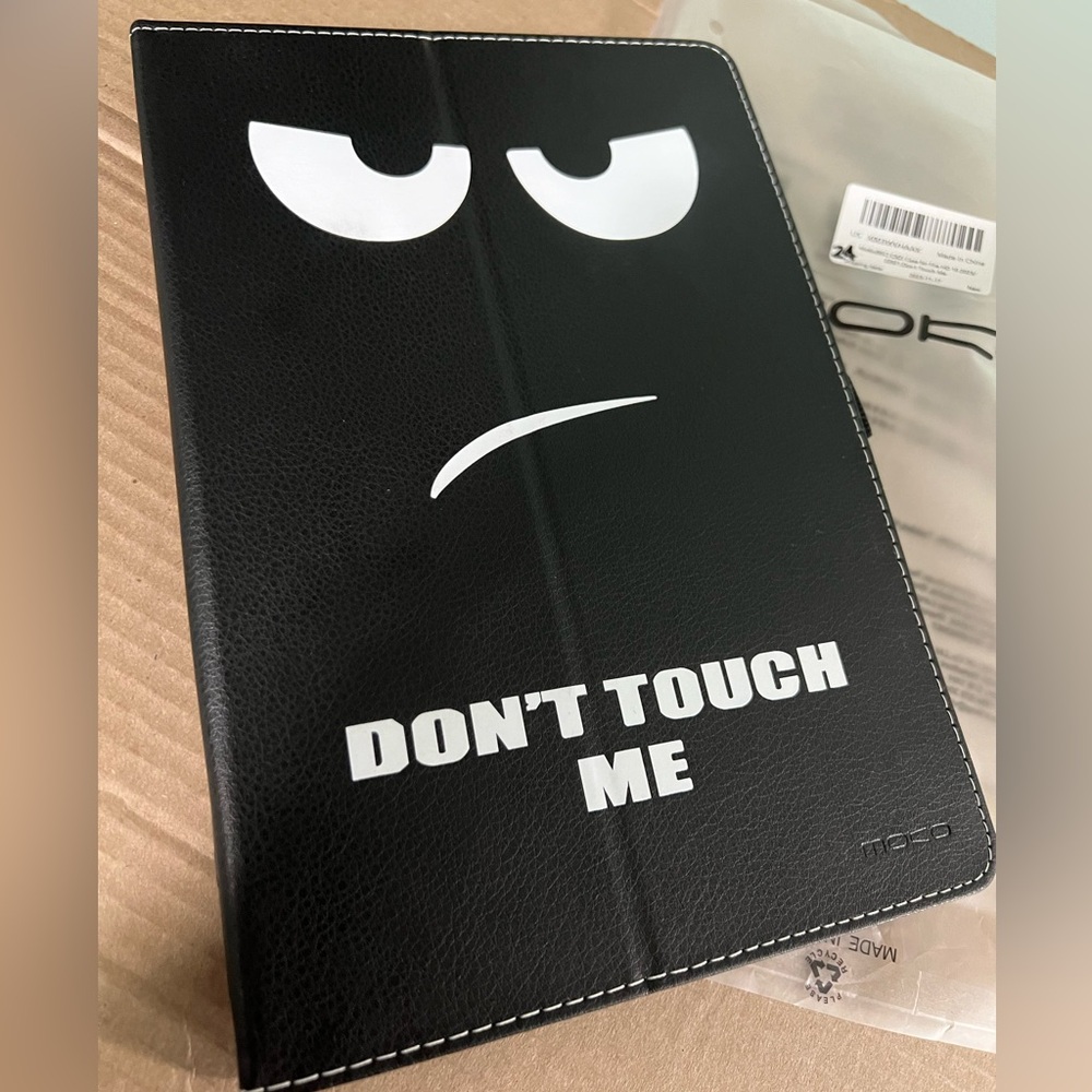 Moko Black Tablet Cover for Fire HD 10 2023 generation- “Don't Touch Me” Design